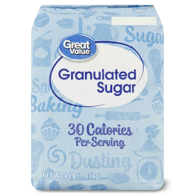 Great Value Pure Granulated Sugar, 4 lb - Walmart.com | Walmart (US)