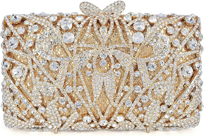 Luxury Crystal Clutch Women Rhinestone Evening Bag for Party and Wedding | Amazon (US)