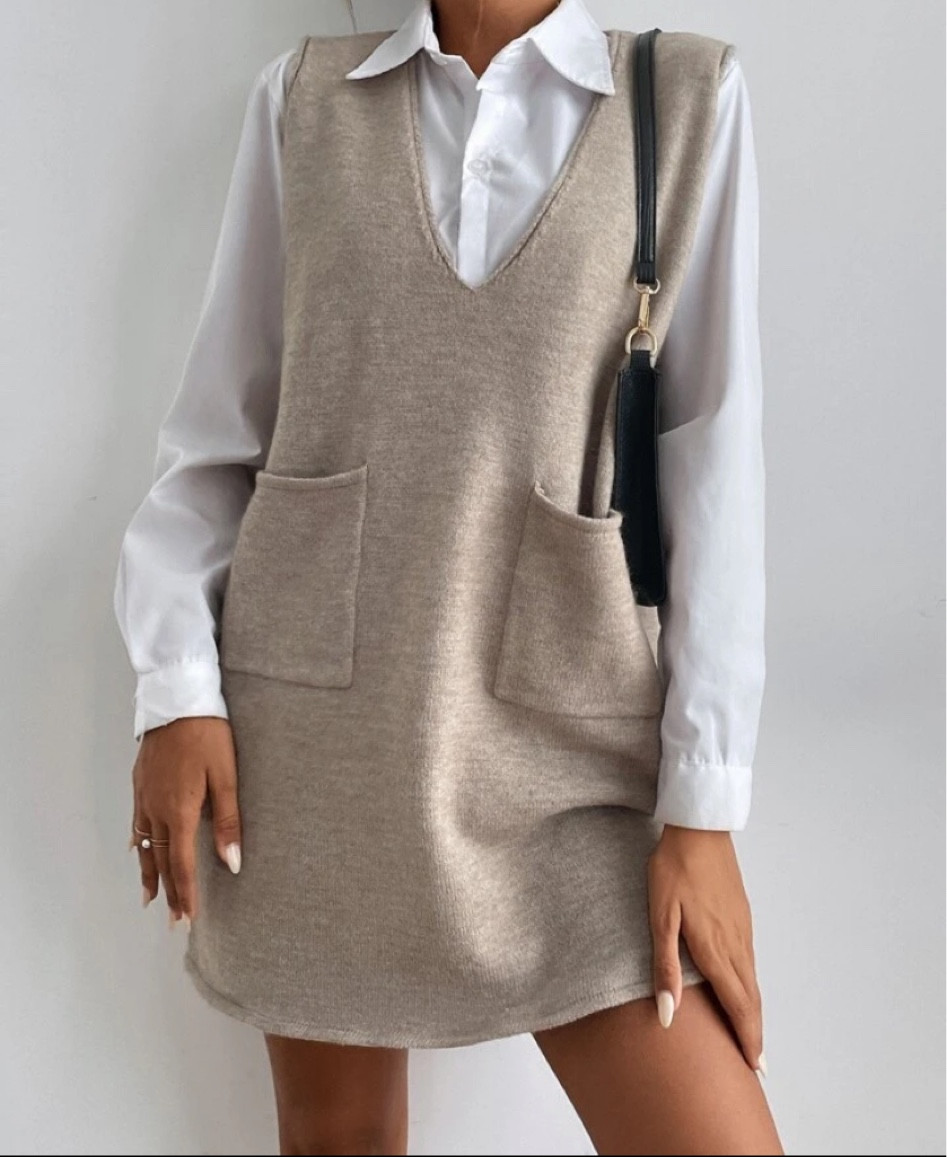 Fall dress at Shein! Sweater vest dress at Shein 