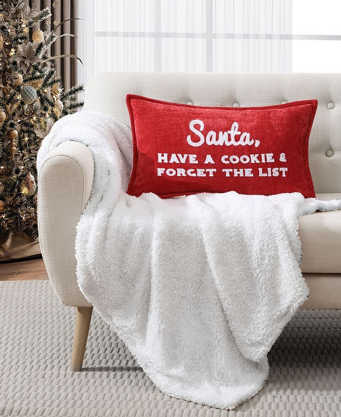 Lacourte Santa Cookie List  Decorative Pillow, 14 | Macys (US)