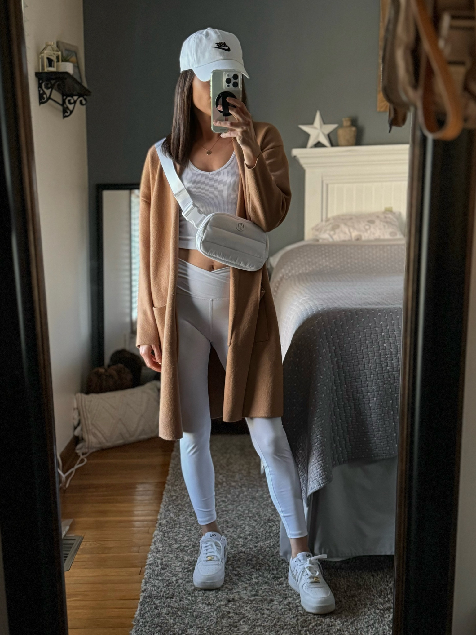 Here for A brown and white moment 😍 I love this whole vibe but still scared to wear white leggings with toddlers 🤣. I have found my new favorite leggings, they are buttery soft, have the flattering cross waist and even have pockets. Also come in 2 lengths. They are also on sale right now in SO MANY COLORS! This coatigan is also on repeat in my closet lately, I also have it in black. I am in a small. I also linked the perfect seamless underwear to work under these white leggings! They work great with any leggings for a nearly nonexistent VPL. #amazon #amazonfashion #athleisure #whiteleggings #fashioninspo

#LTKsalealert #LTKstyletip