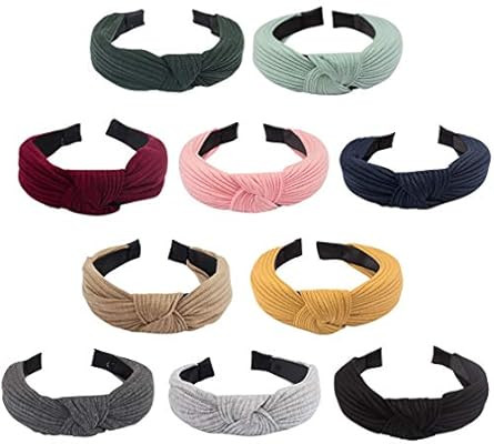 Jaciya 10 Pieces Knotted Headbands for Women Solid Headbands for Women Wide Headbands for Women K... | Amazon (US)