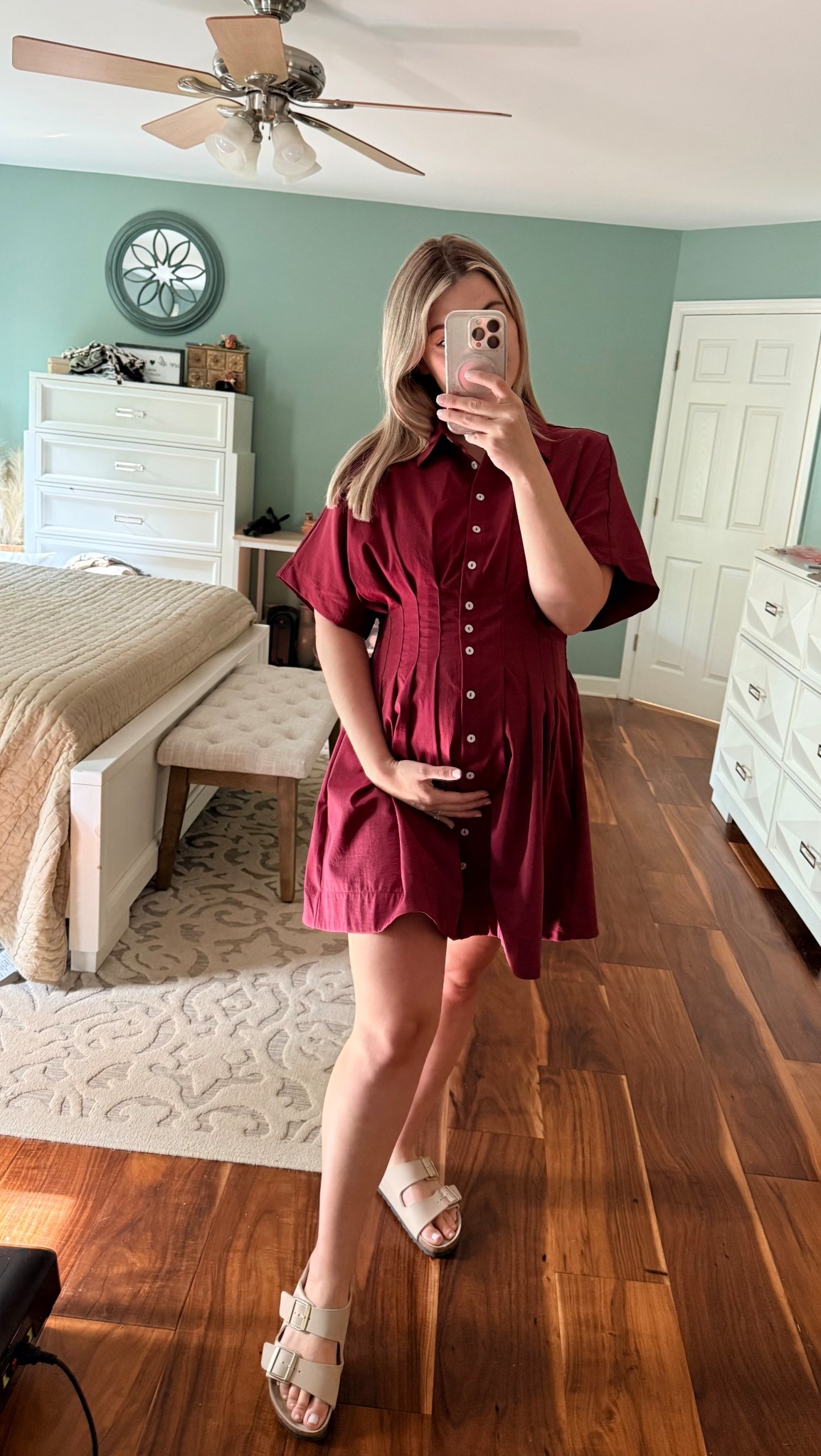 Wearing size medium 
Bump friendly, 28 weeks pregnant! Women’s Mini Shirt Dress Casual Button Down Short Sleeve Collared Summer Dresses

#LTKPetite #LTKSaleAlert #LTKBump