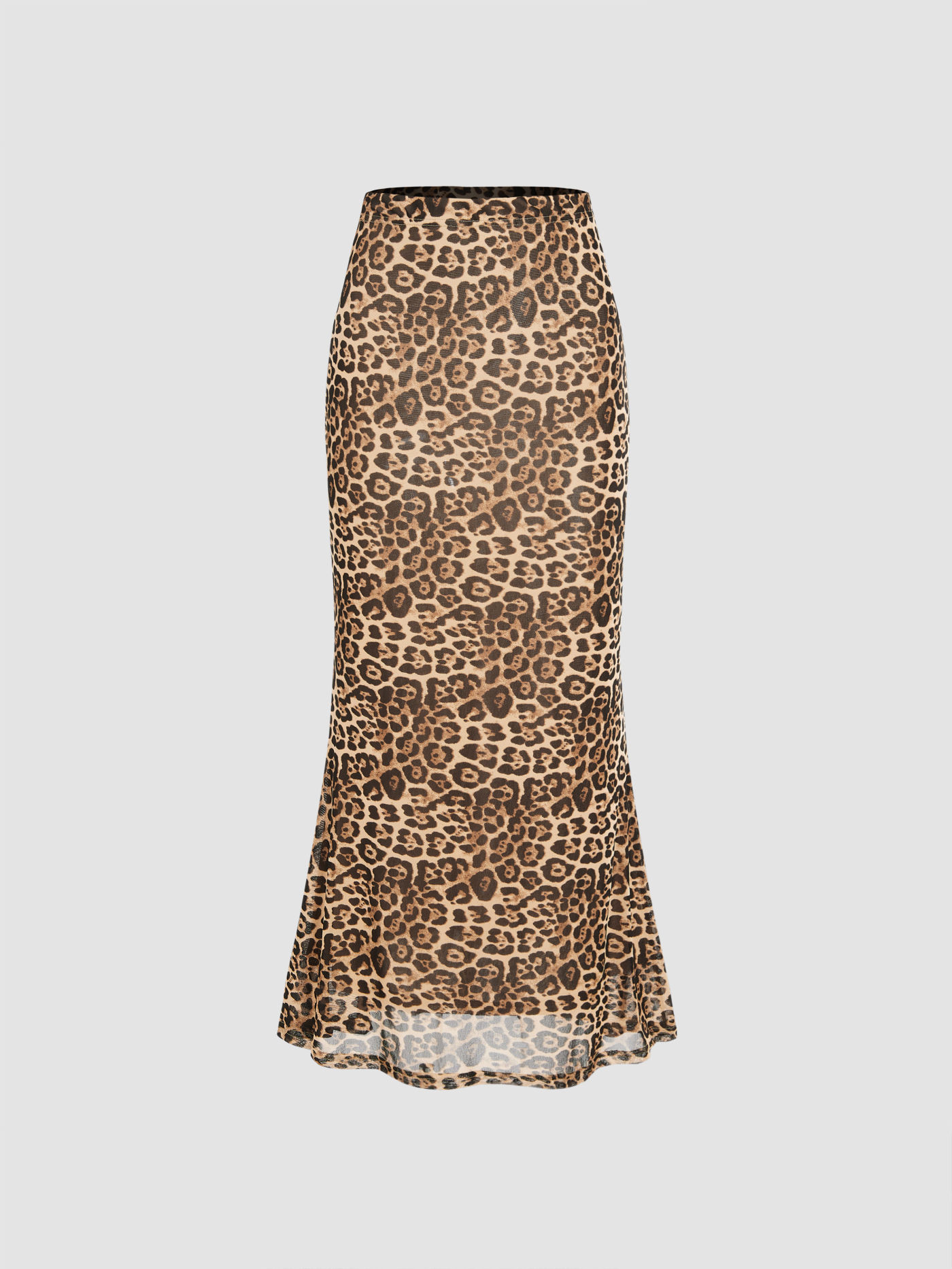 Leopard Print Cheetah Print Animal Print Long Skirts Mesh Mesh Mid Rise Leopard Mermaid Maxi Skir... | Cider