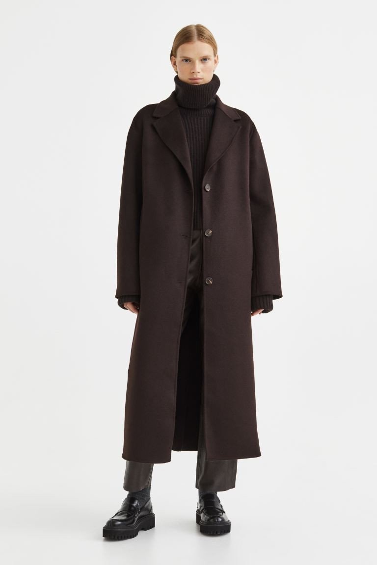 Mantel aus Wollmix - Dunkelbraun - Ladies | H&M DE | H&M (DE, AT, CH, NL, FI)