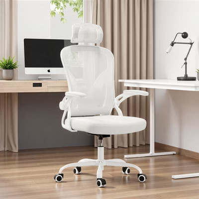 FONTOI Task and Office Chairs,  Office Chair, Computer Chair Home Office Desk Chair Comfy with Headrest, White, 23.43"*23.43"*56.69" | Target