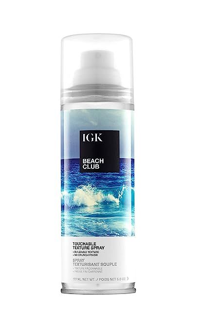IGK BEACH CLUB Touchable Texture Spray | Hold + Volume + Lightweight | Vegan + Cruelty Free | | Amazon (US)