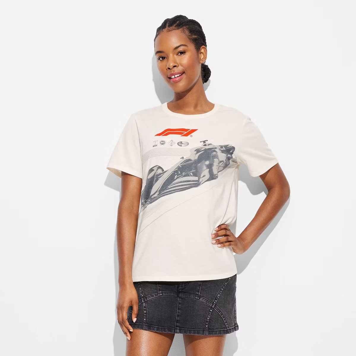 Women's F1 Racing Short Sleeve Graphic T-Shirt - Ivory L | Target