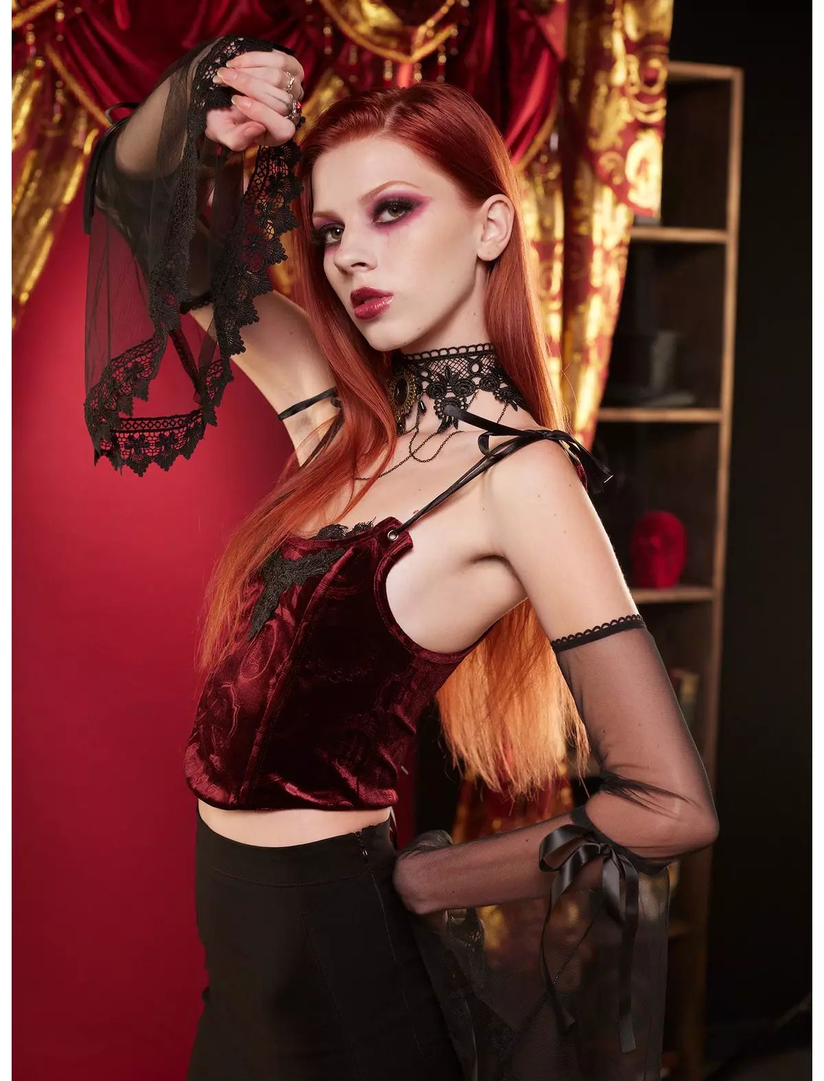 Interview With The Vampire Velvet Lace Girls Corset | Hot Topic | Hot Topic