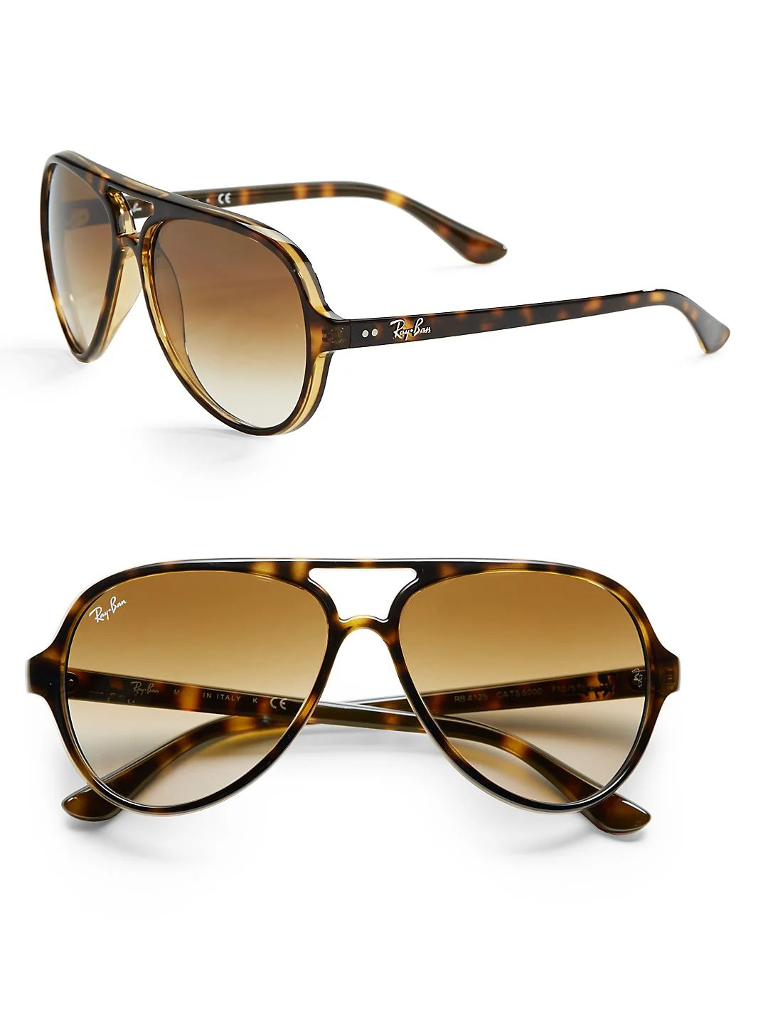 RB4125 59MM Iconic Cats 5000 Aviator Sunglasses - Walmart.com | Walmart (US)