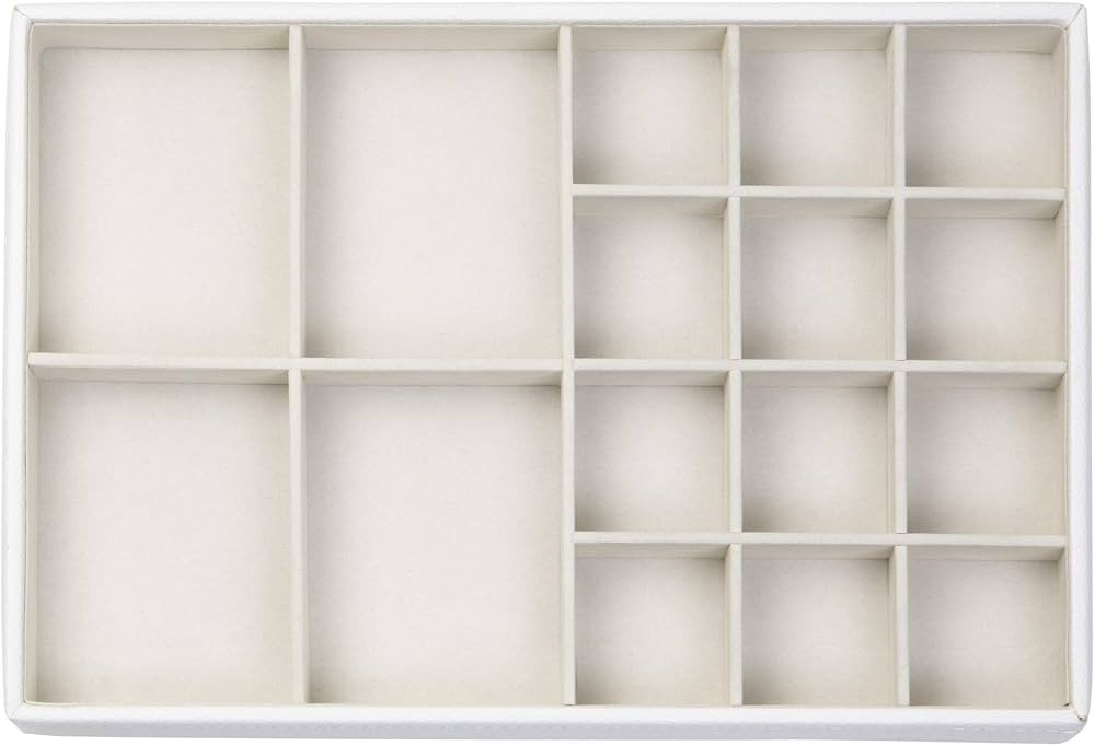Richards Homewares Stackable Jewelry Storage Organizer Tray, 16-Compartment, White | Amazon (US)