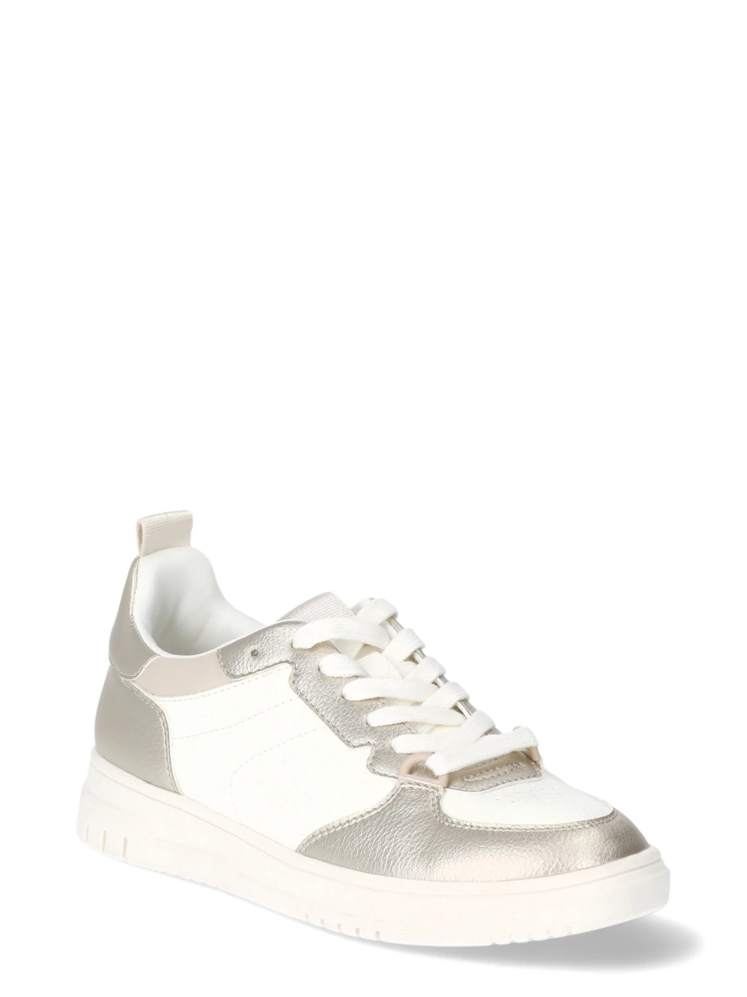No Boundaries Women’s Lace Up Colorblocked Court Sneakers | Walmart (US)