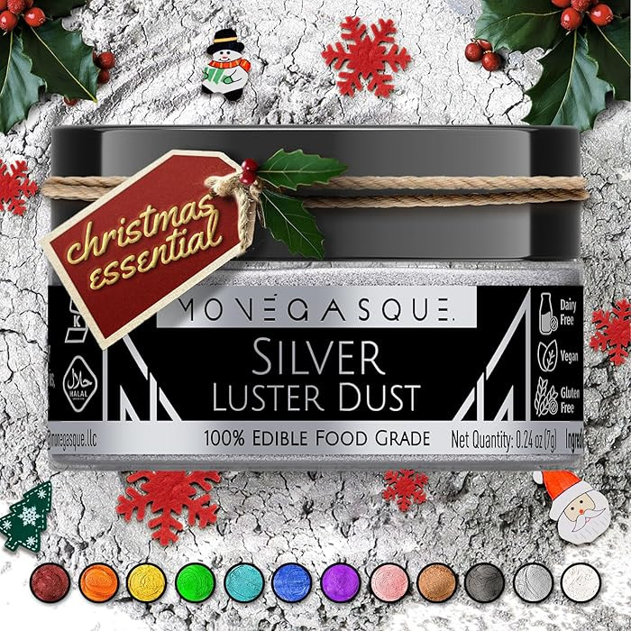 MONÉGASQUE Silver Edible Glitter for Drinks 7g – Edible Glitter for Cakes & Cocktails – Lust... | Amazon (US)