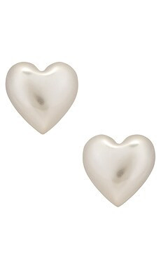 Roxanne Assoulin The Puffy Heart Stud Earrings in Silver from Revolve.com | Revolve Clothing (Global)