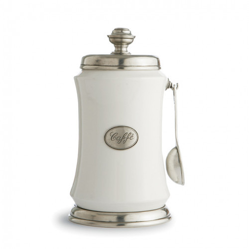 Arte Italica Tuscan Coffee Canister with Spoon 11.5" H x 6.25" D | Gracious Style