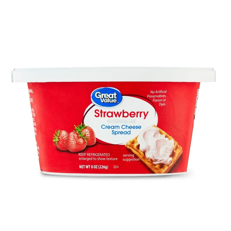 Great Value Strawberry Cream Cheese Spread, 8 oz Tub | Walmart (US)
