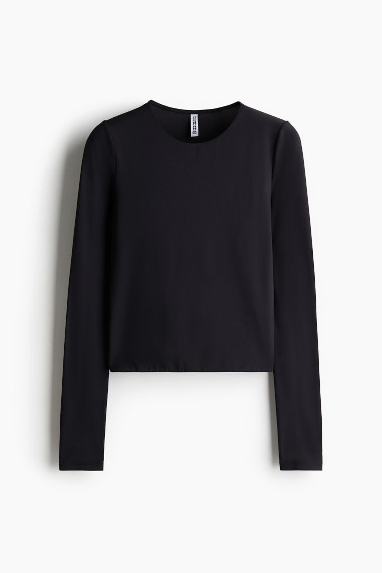 H & M - Long-Sleeved Jersey Top - Black | H&M (US + CA)