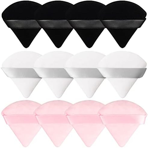 12 Pieces Triangle Powder Puff Makeup Sponge, Soft Velour Makeup Puff for Powder Black Makeup Spo... | Amazon (US)