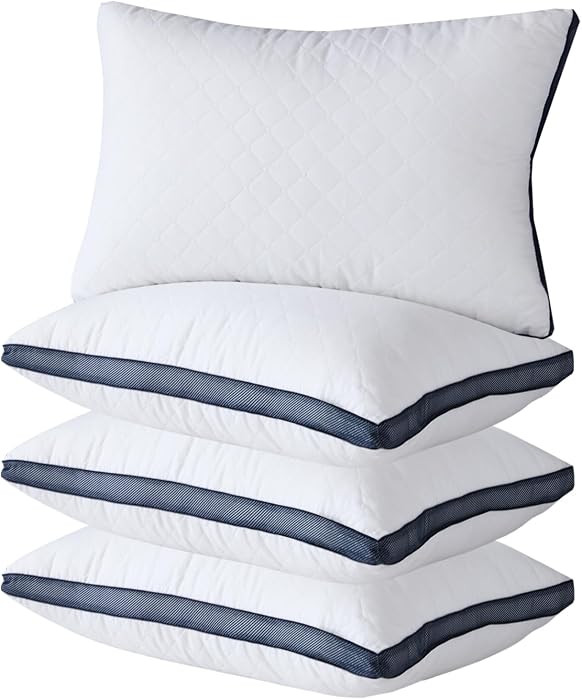Meoflaw Gusseted Queen Size Bed Pillows Set of 4, Luxury Hotel Pillows | Amazon (US)
