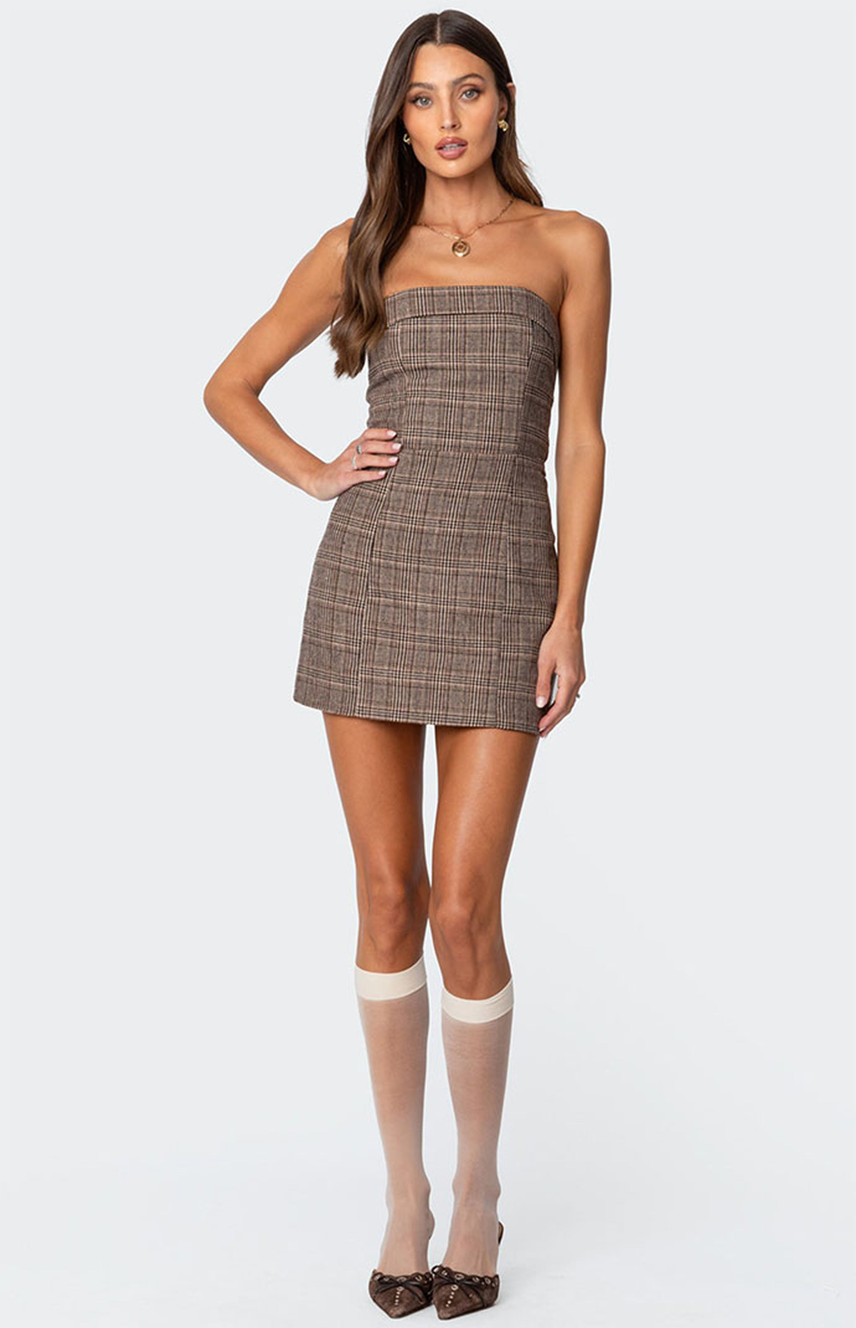 Edikted Boss Mode Plaid Mini Dress | PacSun