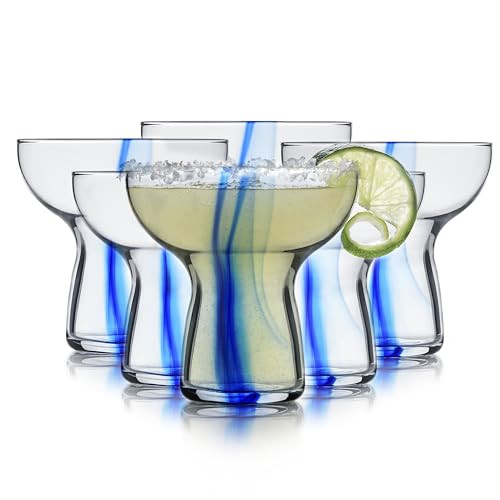 Libbey Blue Ribbon Stemless, Margarita Glasses, Artisan-Inspired, Elegant Margarita Glass Set of 6, Lightweight Mexican Glassware for Parties and More | Amazon (US)