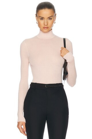 SPRWMN Mock Neck Top in Blush - Pink. Size M (also in ). | FWRD 