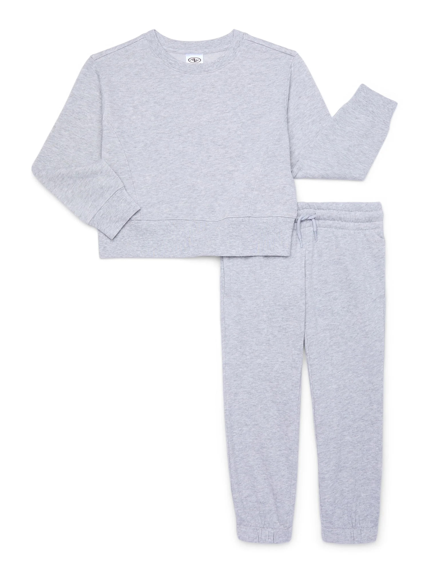 Athletic Works Girls Fleece Sweatshirt & Sweatpants Set, 2-Piece, Sizes 4-18 & Plus | Walmart (US)