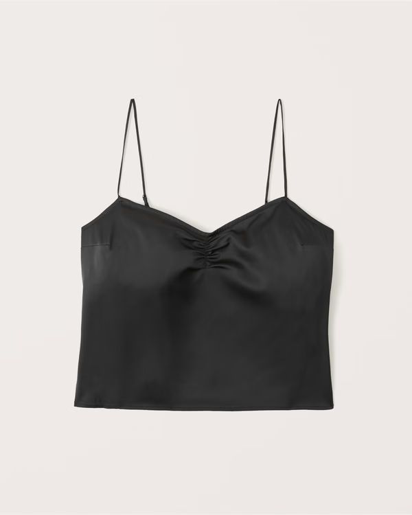 90s Cinched Front Satin Cami | Abercrombie & Fitch (US)