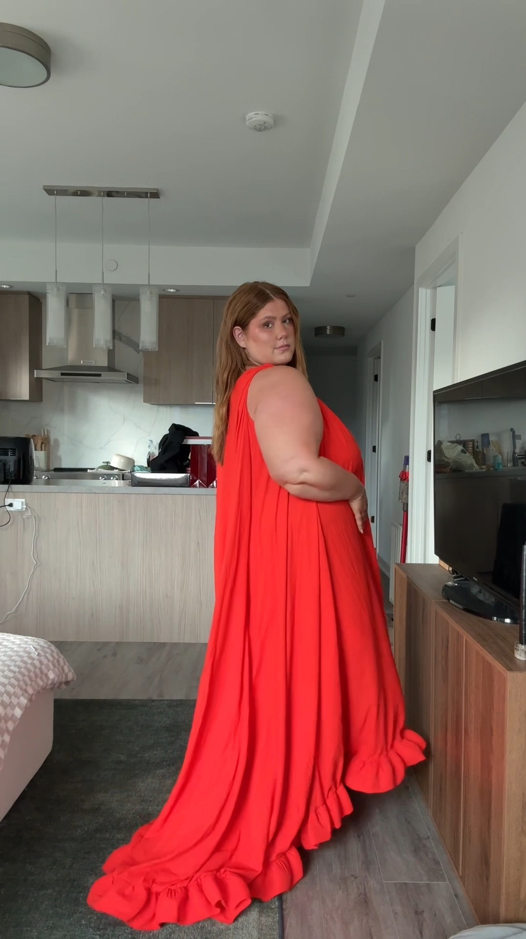 Beautiful plus size dress for a gala, event, wedding, special occasion. The how the train and ruffles add so much drama!! 

#LTKplussize #LTKpartywear #LTKmidsize