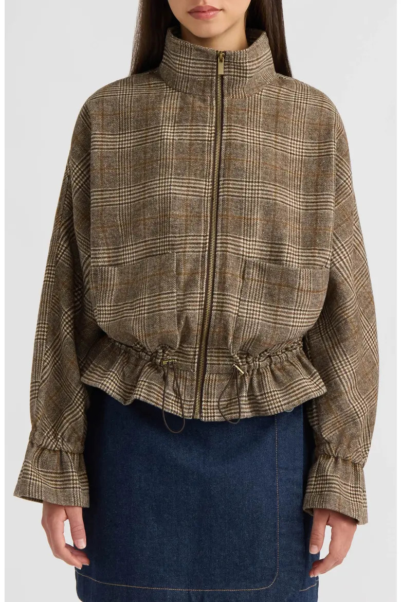 NVLT Brushed Plaid Dolman Jacket (Women) | Nordstromrack | Nordstrom Rack