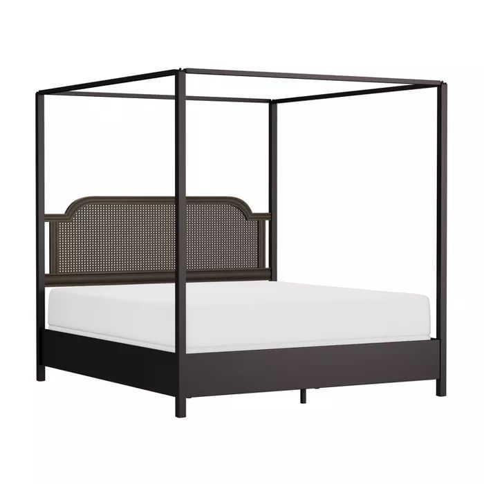 King Melanie Wood and Metal Canopy Bed Oiled Bronze - Hillsdale Furniture | Target