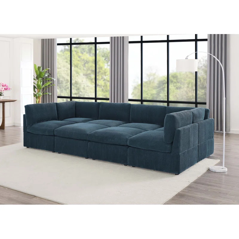 Arvill 8 - Piece Corduroy Sectional | Wayfair North America