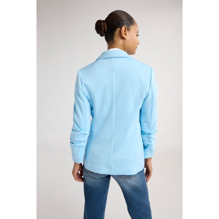 Scoop Women's and Women's Plus Relaxed Scuba Knit Stretch Blazer with Scrunch Sleeves, Sizes XS-4... | Walmart (US)