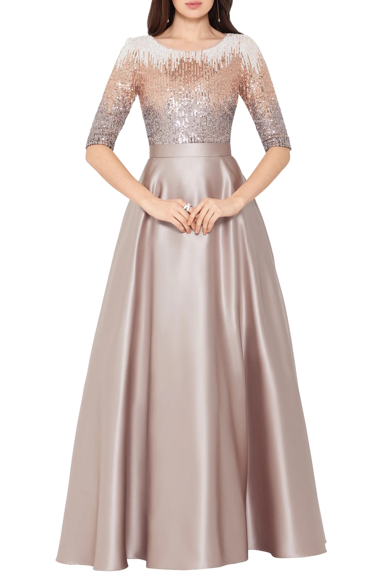 Sequin & Satin Ballgown | Nordstrom