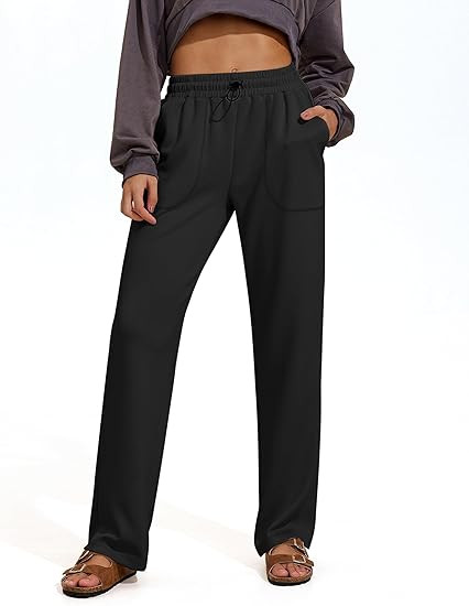 PINSPARK Womens Straight Leg Sweatpants Casual Athletic Workout Pants Stretch Soft Lounge Pants w... | Amazon (US)