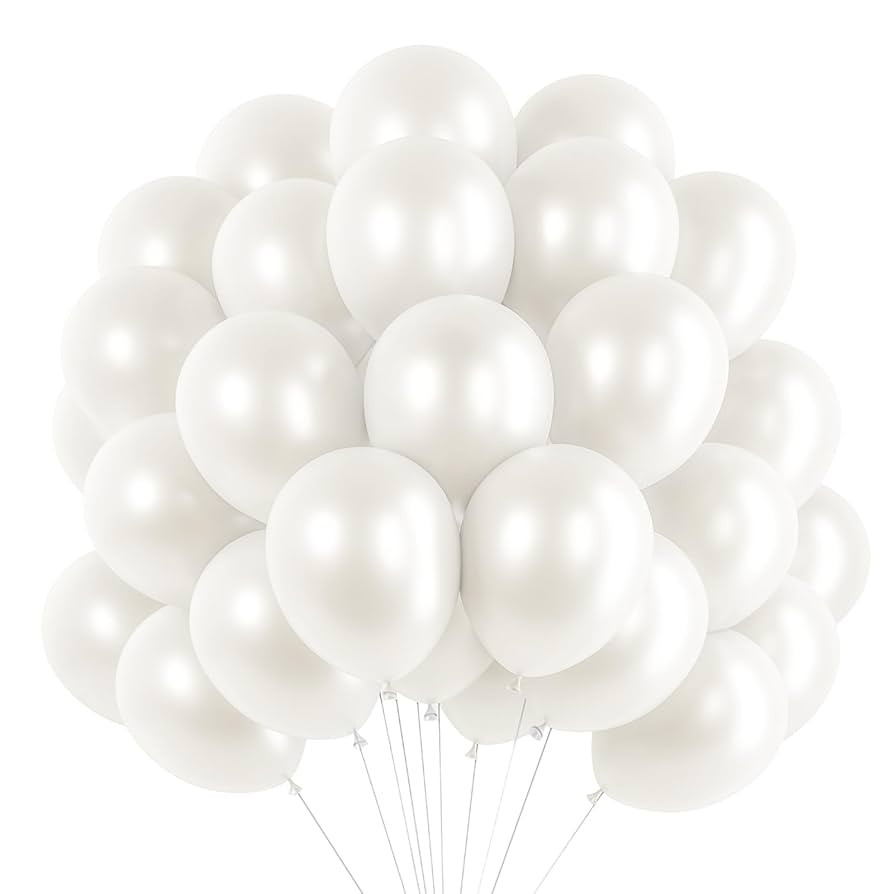 RUBFAC 120pcs Pearl White Balloons 12 Inches White Balloons, Bright Color Latex Party Ballons for... | Amazon (US)