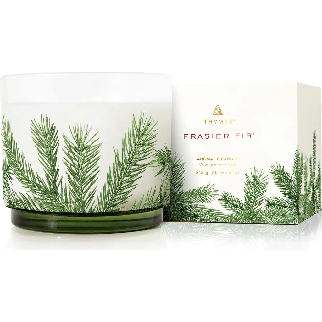 Thymes Frasier Fir Small Pine Needle Luminary Candle in Green at Nordstrom | Nordstrom