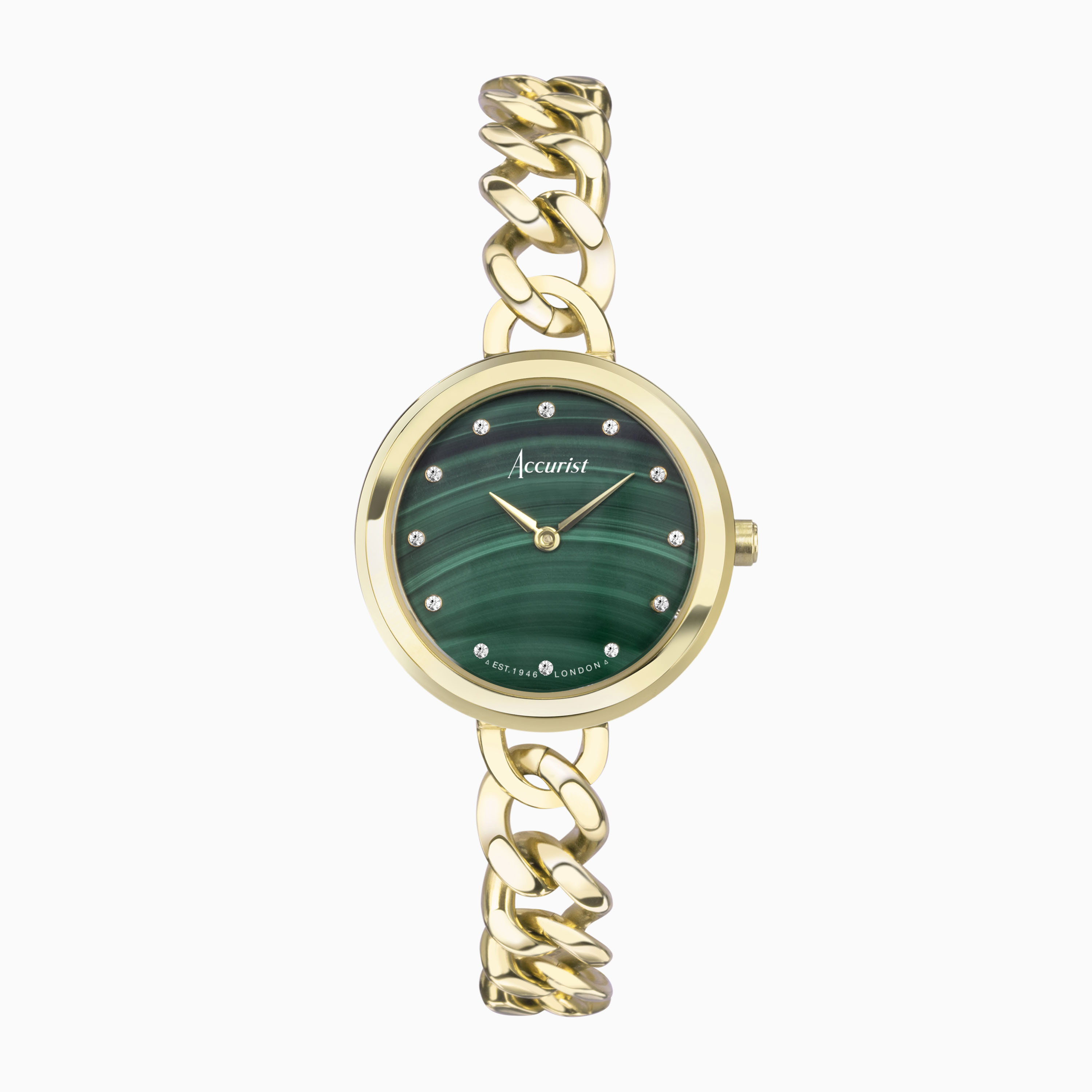 Accurist Ladies Dress Watch (78000) - Round | Stainless Steel Bracelet | Green Dial | Jewellery C... | Accurist Watches