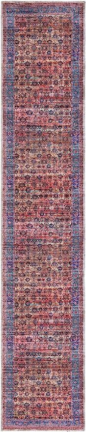 Rugs.com Maahru Collection Washable Rug – 10 Ft Runner Pink Low-Pile Rug Perfect for Hallways, ... | Amazon (US)