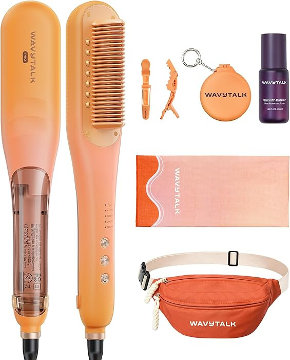 Wavytalk Spotlight Sleek Steamline Pro Festival Bundle, Steam Hair Straightener Brush 3 in 1, Ste... | Amazon (US)