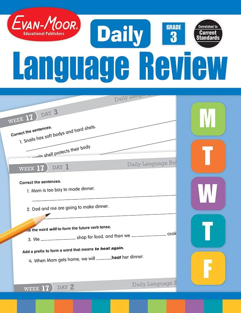 Evan-Moor Daily Language Review, Grade 3, Activities, Homeschooling and Classroom Resource Workbo... | Amazon (US)