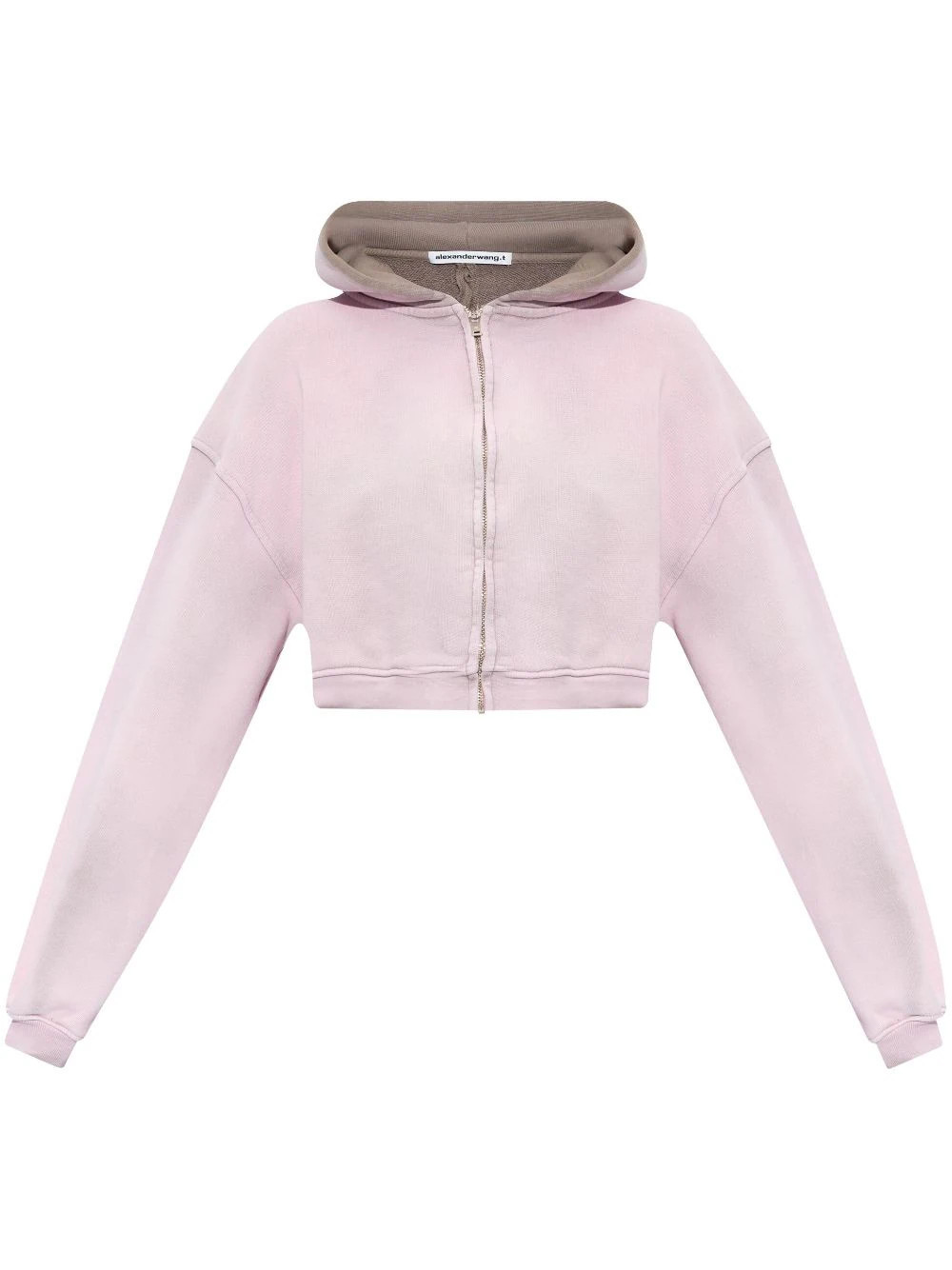 Alexander Wang zip-up cropped hoodie - Pink | Farfetch Global