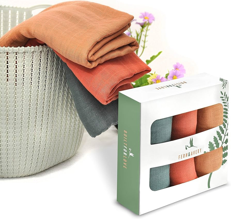 Fern and Avery Gender Neutral Baby Blankets - Muslin Swaddle Blankets - Set of 3 | Amazon (US)