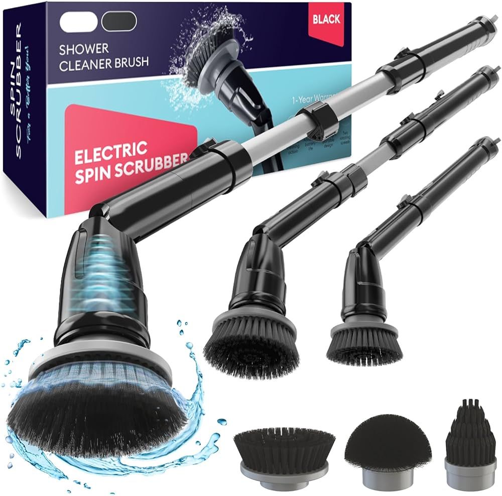 Electric Spin Scrubber, 360 Cordless Powerful Scrub Brush for Cleaning Bathroom, Tile, Floor, Tub... | Amazon (US)