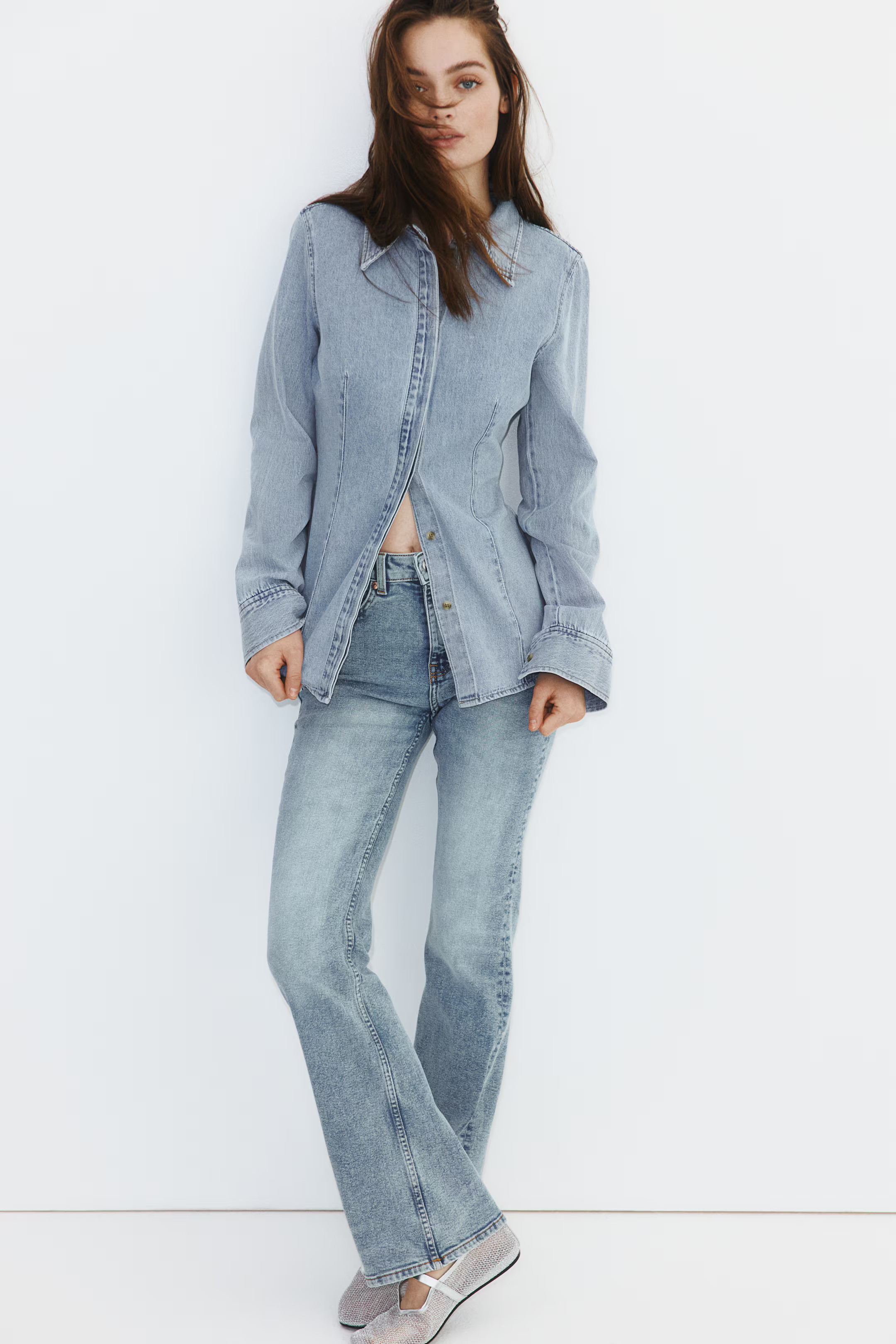 Tapered-Waist Denim Shirt | H&M (US + CA)