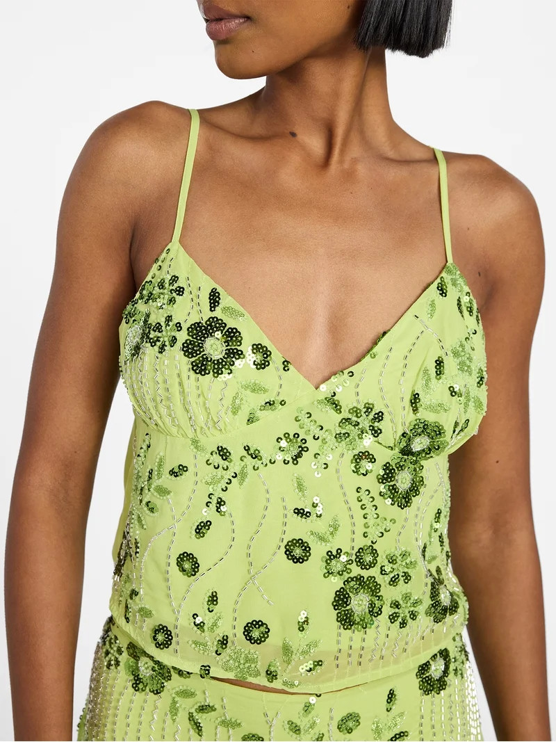 No Boundaries Junior's Beaded Camisole, Sizes XXS-XXL | Walmart (US)