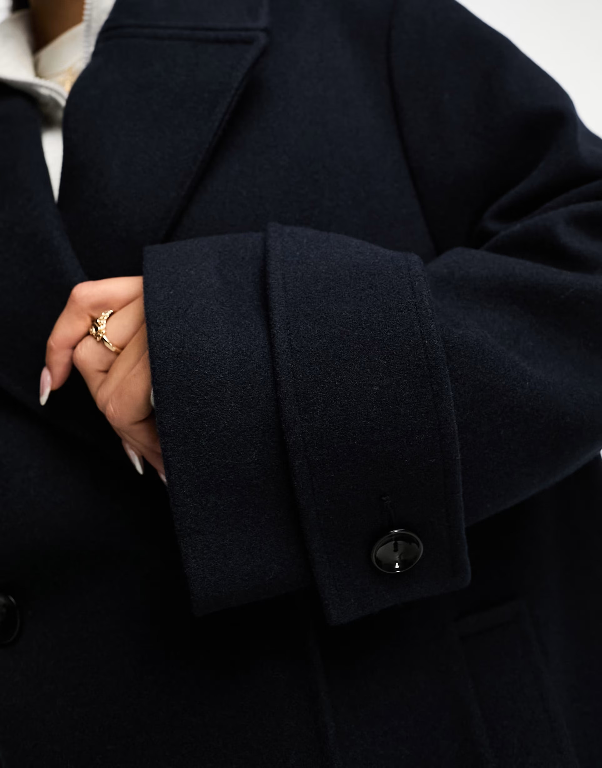 ASOS DESIGN melton pea coat in navy | ASOS (Global)