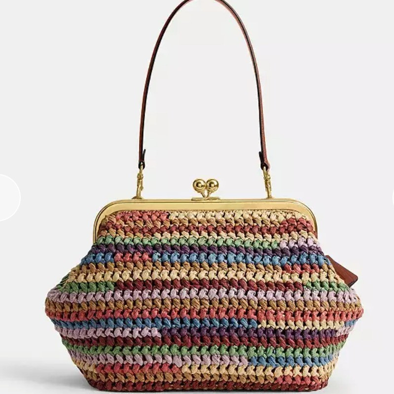 The perfect summer bag 😍  Coach Kisslock bags, raffia raffia bag, vacation bag

#LTKSeasonal