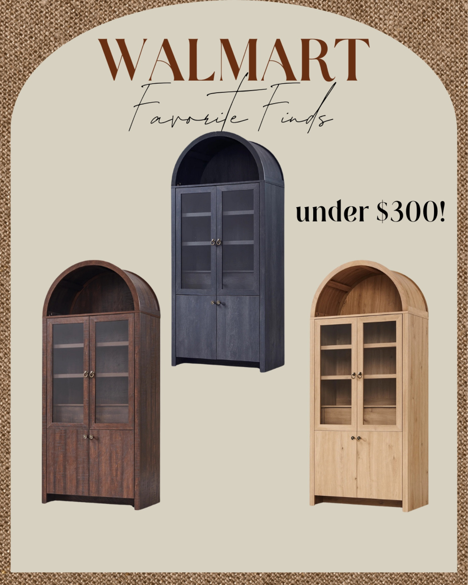 Beautiful arched cabinets from Walmart! Under $300! 👏🏽😍 perfect for your home office, dining room, kitchen or living room! 

#LTKStyleTip #LTKSaleAlert #LTKHome