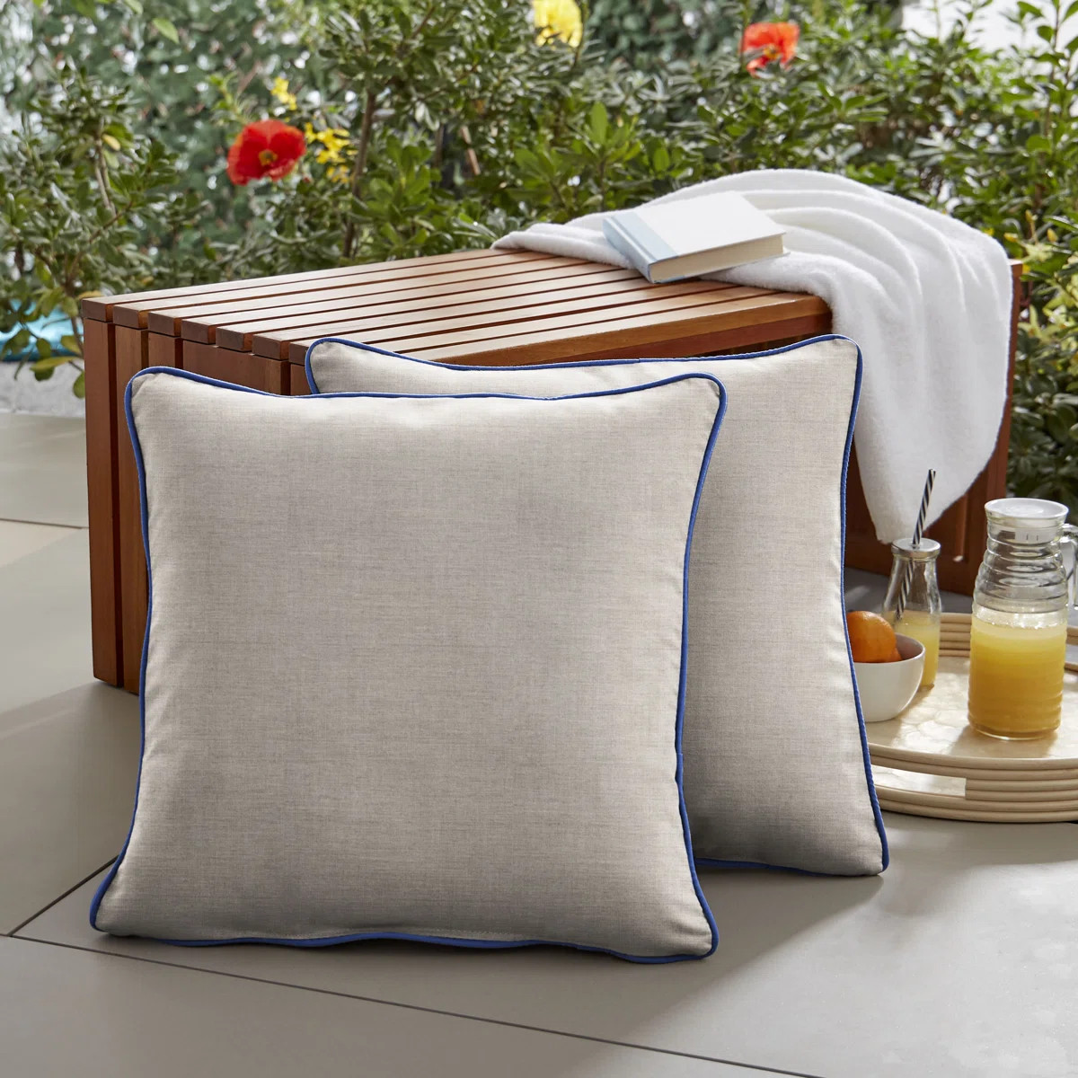 Outdoor Square Pillow Cover & Insert (Set of 2) | Wayfair North America